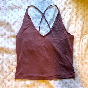 Pac Sun me to we brand cropped criss cross v neck camisole - mauve purple pink